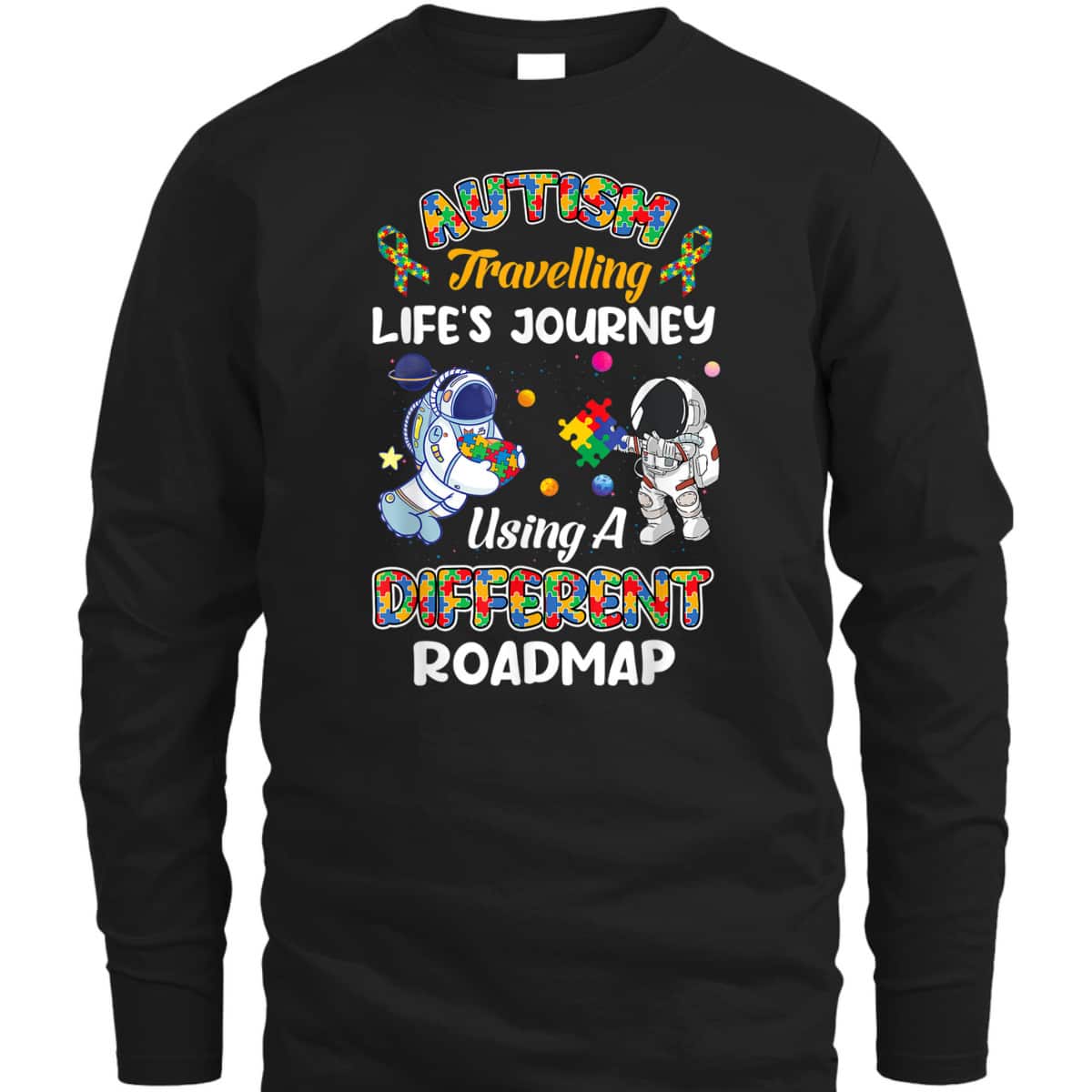 Autism Travelling Life's Journey Astronaut Autism Awareness T-Shirt Autism Travelling Life's Journey Astronaut Autism Awareness T-Shirt