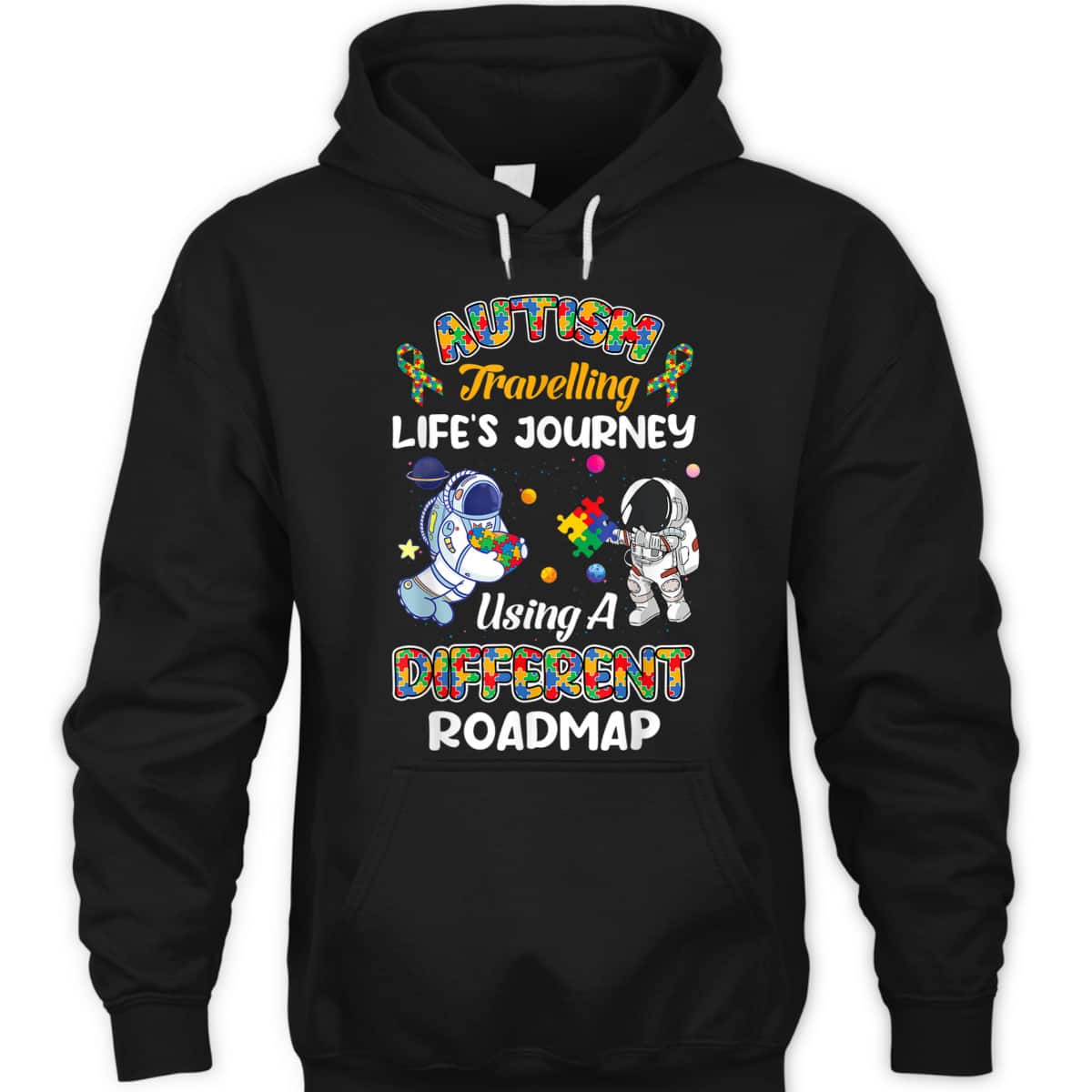 Autism Travelling Life's Journey Astronaut Autism Awareness T-Shirt