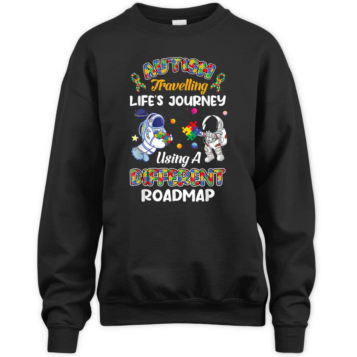 Autism Travelling Life's Journey Astronaut Autism Awareness T-Shirt