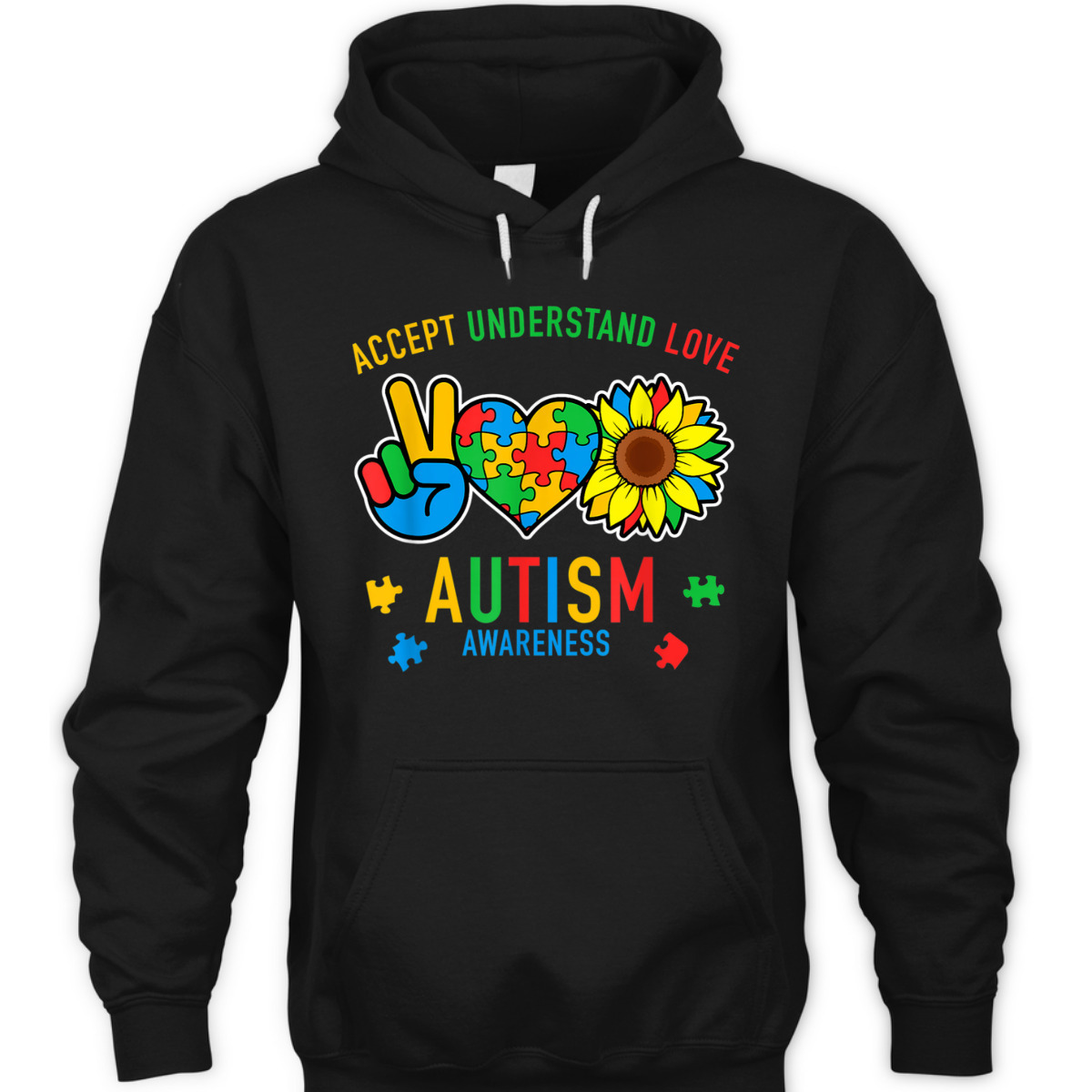 Autism Accept Understand Love Awareness Sunflower T-Shirt Autism Accept Understand Love Awareness Sunflower T-Shirt