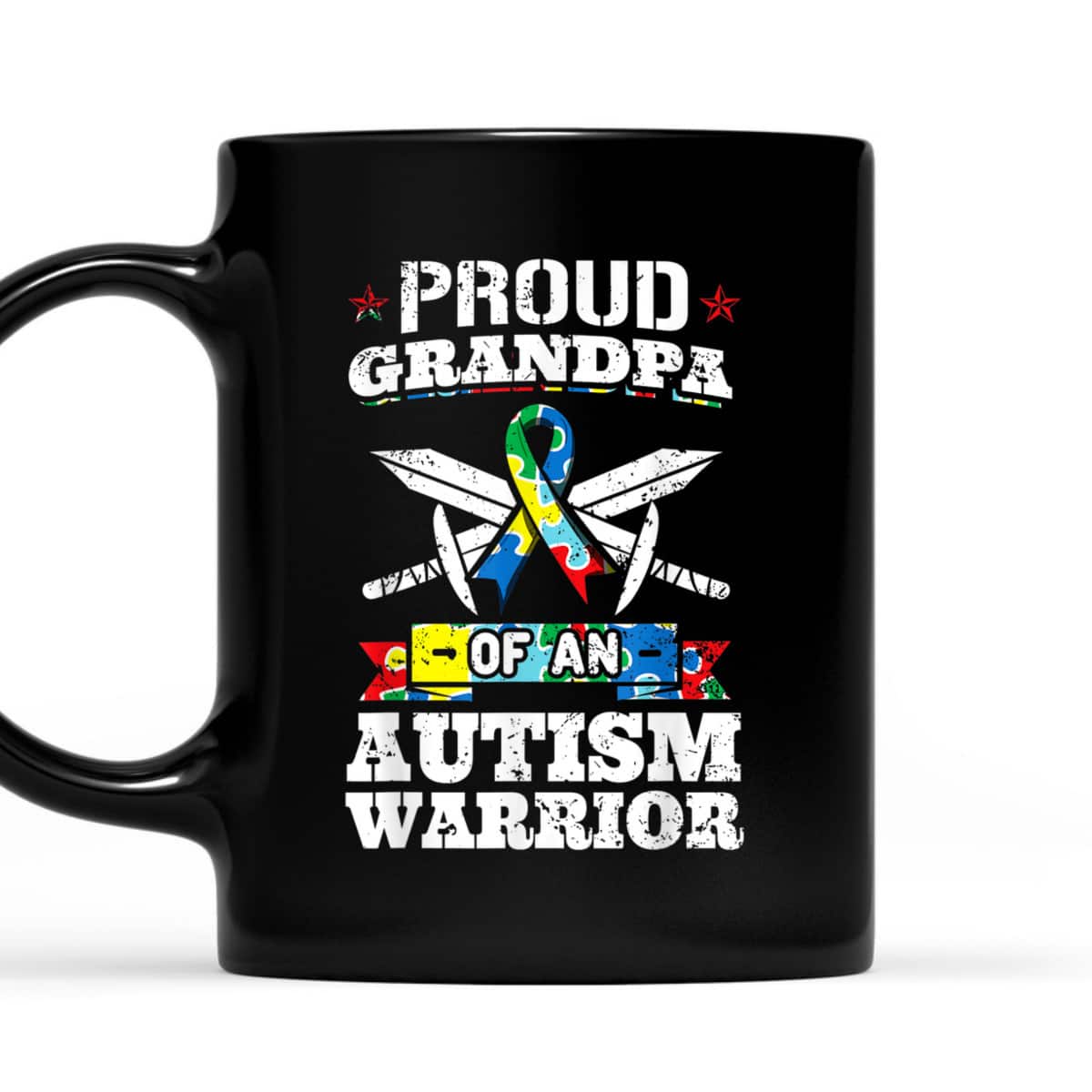 Proud Grandpa Of An Autism Warrior Autistic Awareness Ribbon T-Shirt Proud Grandpa Of An Autism Warrior Autistic Awareness Ribbon T-Shirt