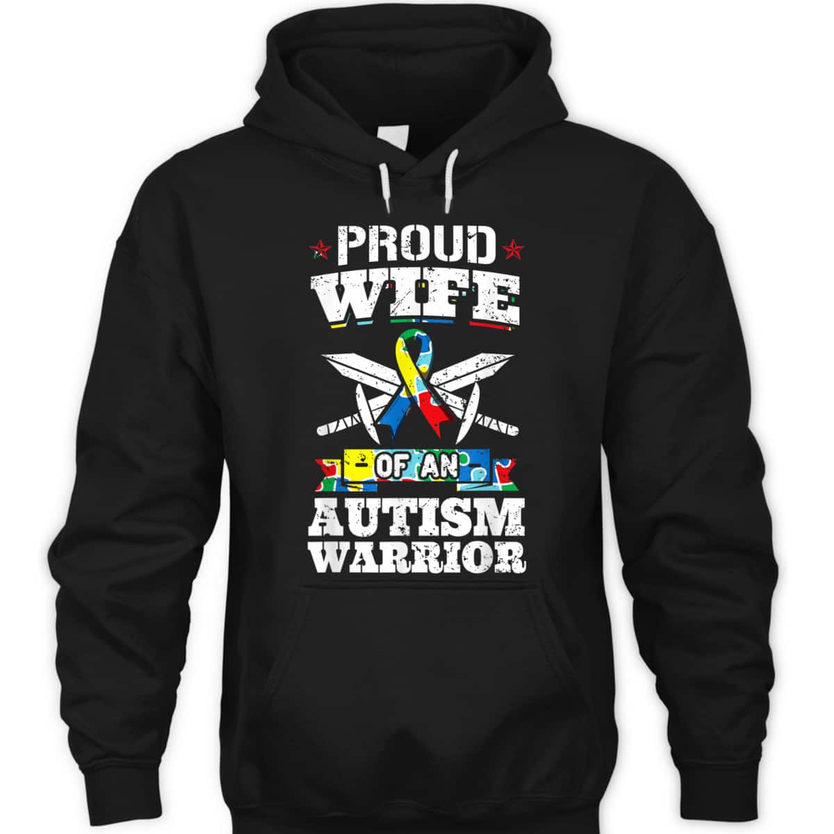 Proud Wife Of An Autism Warrior Autistic Awareness Ribbon T-Shirt