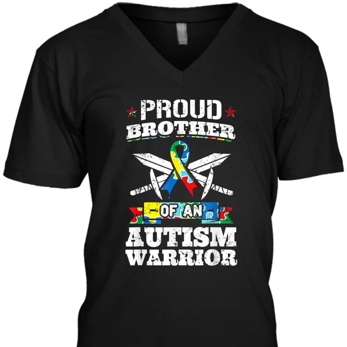 Proud Brother Of An Autism Warrior Autistic Awareness Ribbon T-Shirt