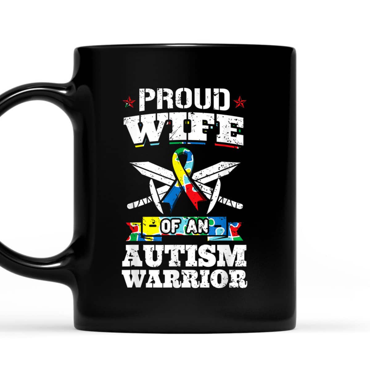 Proud Wife Of An Autism Warrior Autistic Awareness Ribbon T-Shirt