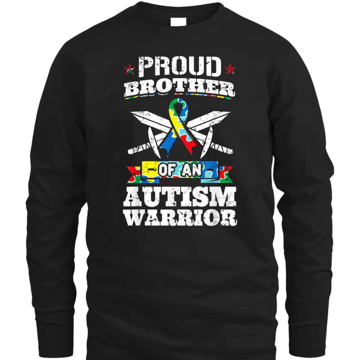 Proud Brother Of An Autism Warrior Autistic Awareness Ribbon T-Shirt
