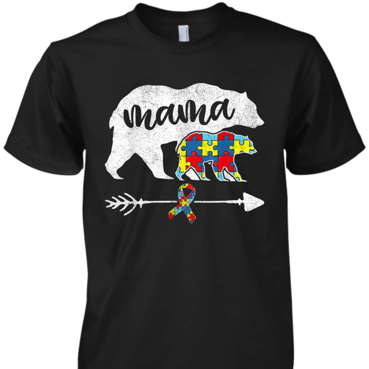 Autistic Kid Mama Bear, Autism Awareness Puzzle T-Shirt Autistic Kid Mama Bear, Autism Awareness Puzzle T-Shirt