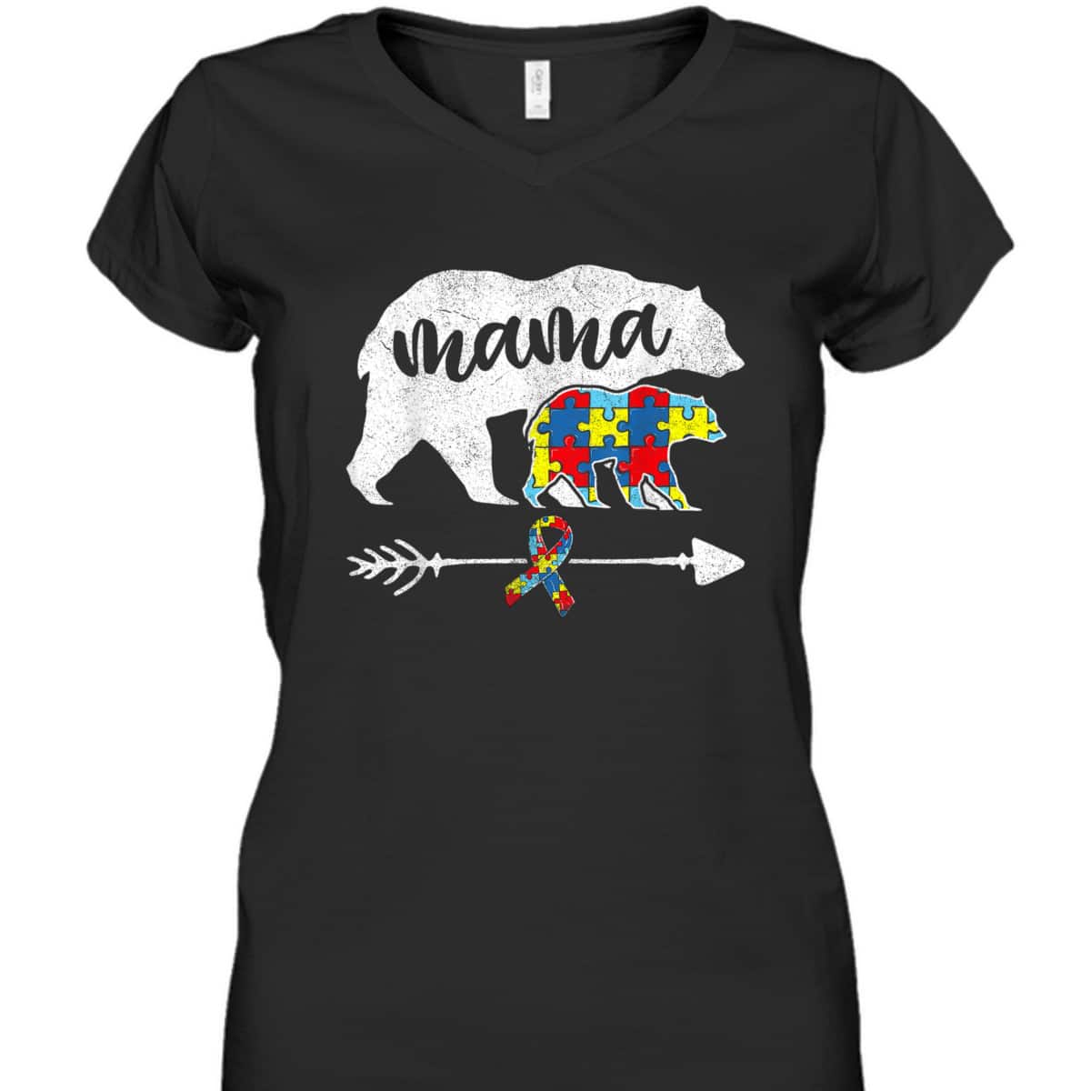 Autistic Kid Mama Bear, Autism Awareness Puzzle T-Shirt Autistic Kid Mama Bear, Autism Awareness Puzzle T-Shirt