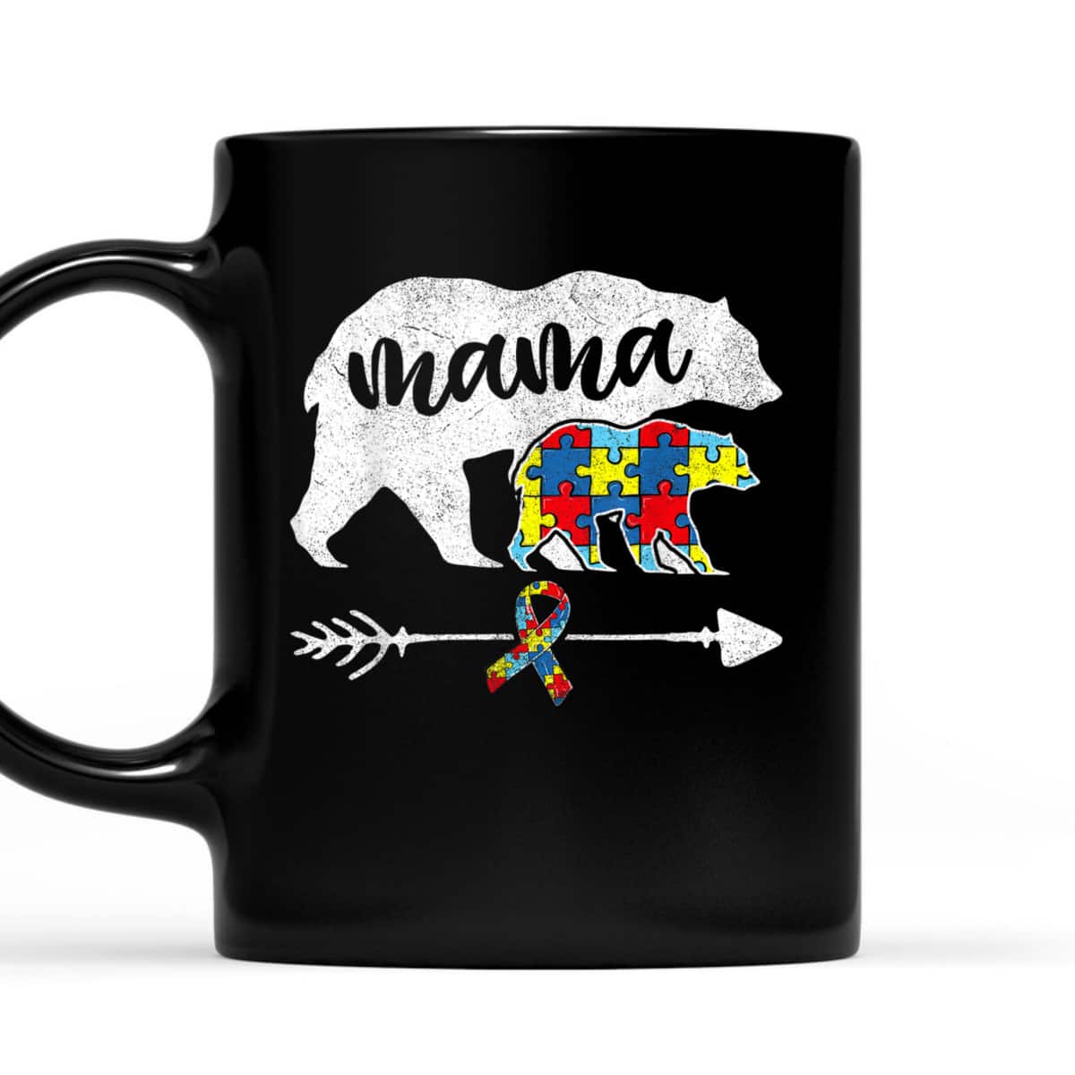 Autistic Kid Mama Bear, Autism Awareness Puzzle T-Shirt