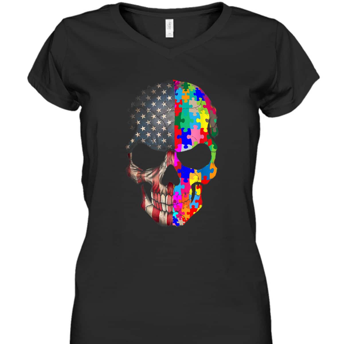 Autism Awareness Skull-puzzle-pieces Skull Autism Shir T-Shirt Autism Awareness Skull-puzzle-pieces Skull Autism Shir T-Shirt