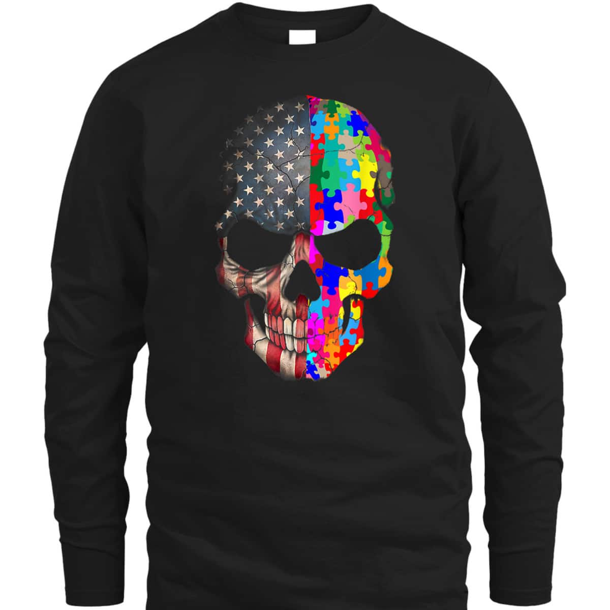 Autism Awareness Skull-puzzle-pieces Skull Autism Shir T-Shirt Autism Awareness Skull-puzzle-pieces Skull Autism Shir T-Shirt