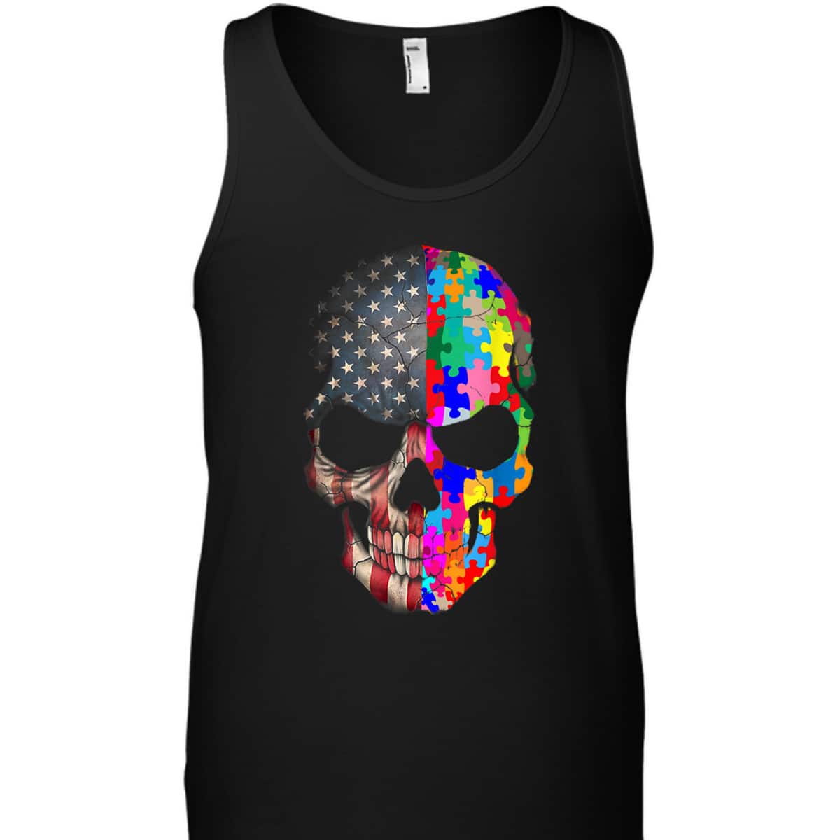 Autism Awareness Skull-puzzle-pieces Skull Autism Shir T-Shirt