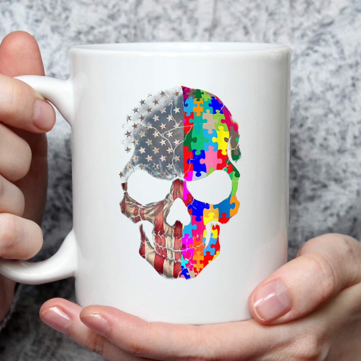Autism Awareness Skull-puzzle-pieces Skull Autism Shir T-Shirt