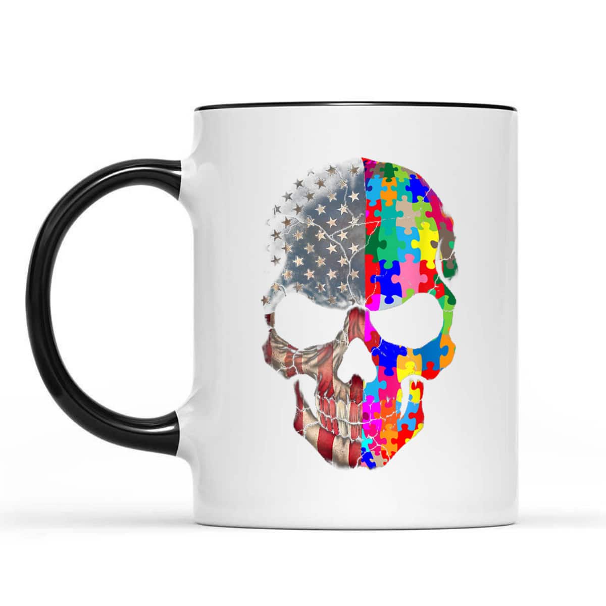 Autism Awareness Skull-puzzle-pieces Skull Autism Shir T-Shirt