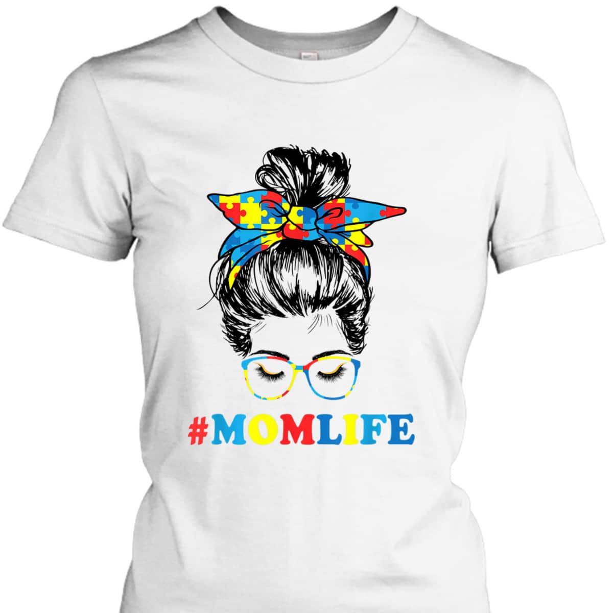 Autistic Son Autism Awareness Mom Life Women Mom Gift T-Shirt