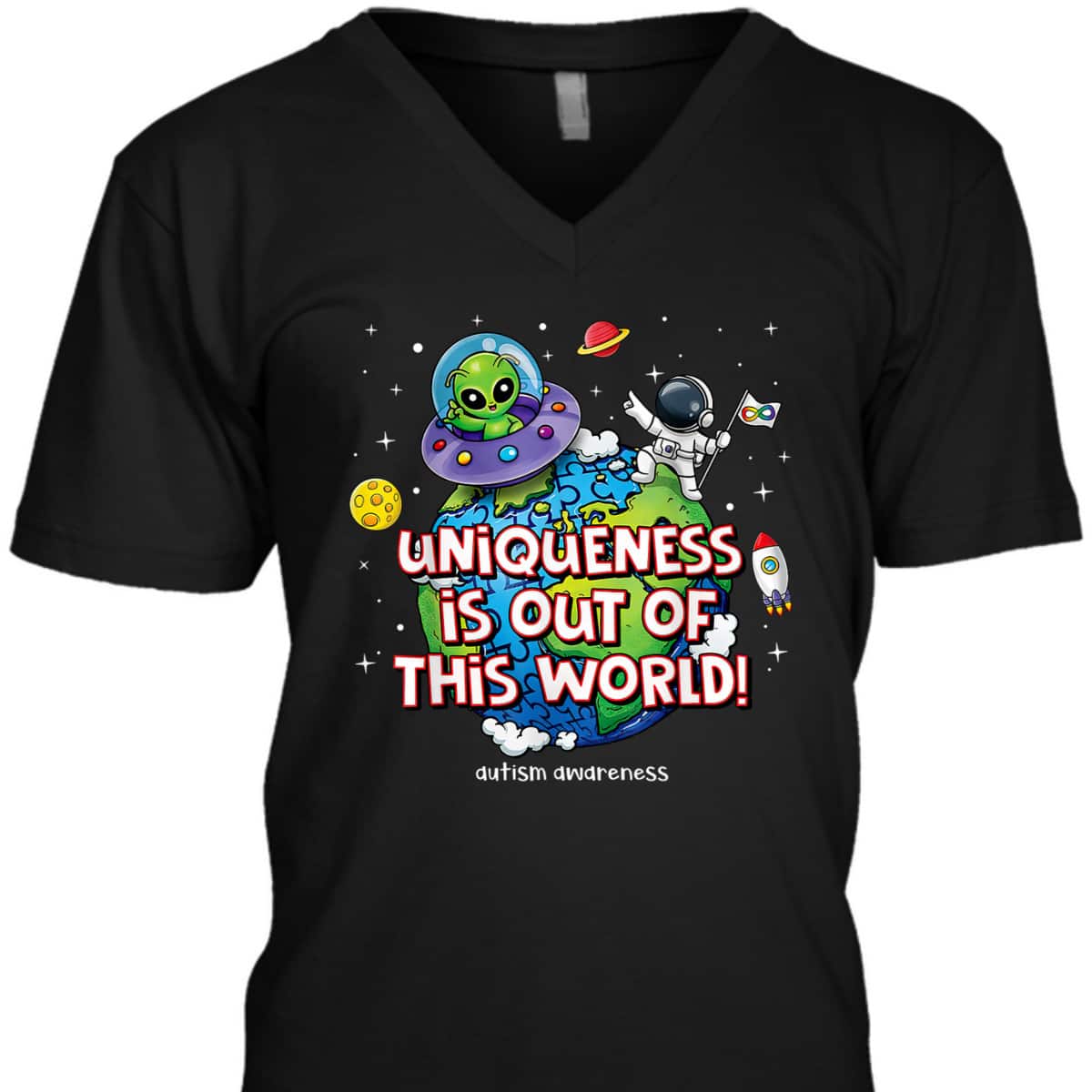 Uniqueness Is Out Of This World Autism Awareness T-Shirt