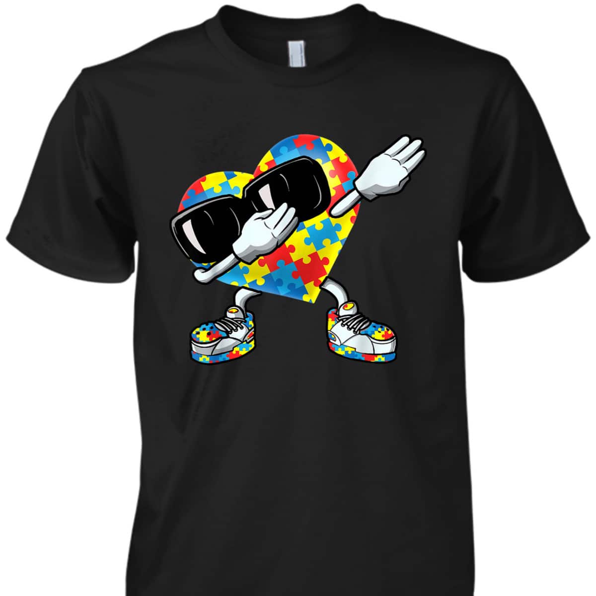 Boys Kids Dabbing Heart Autism Awareness T-Shirt Boys Kids Dabbing Heart Autism Awareness T-Shirt