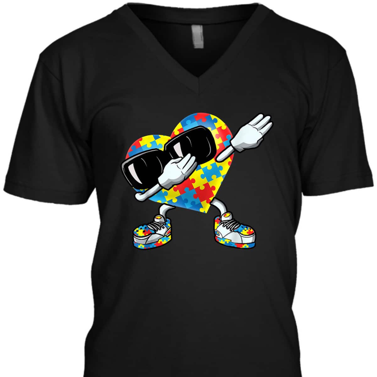 Boys Kids Dabbing Heart Autism Awareness T-Shirt Boys Kids Dabbing Heart Autism Awareness T-Shirt