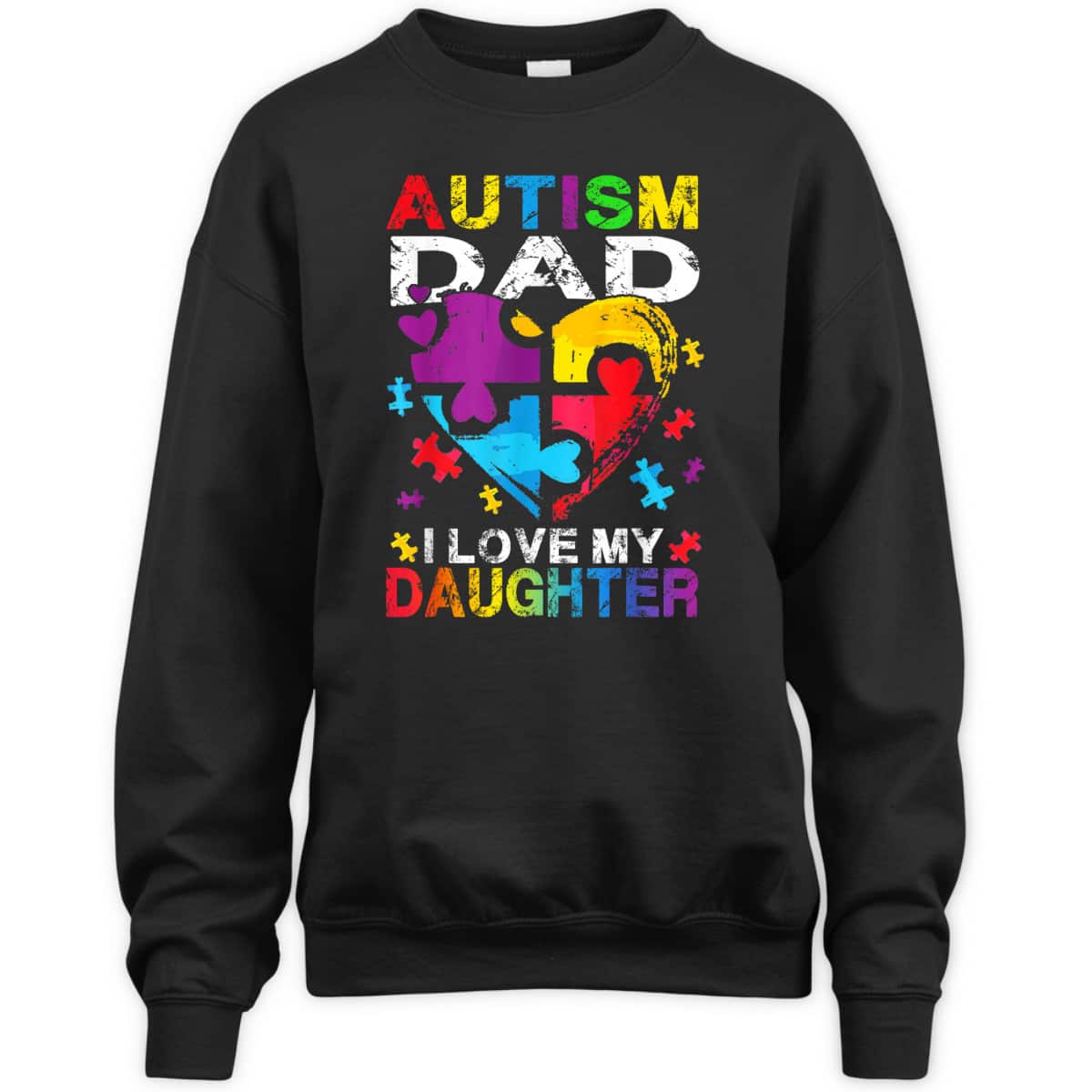 Heart Puzzle Autism Dad I Love My Daughter Autism Awareness T-Shirt Heart Puzzle Autism Dad I Love My Daughter Autism Awareness T-Shirt