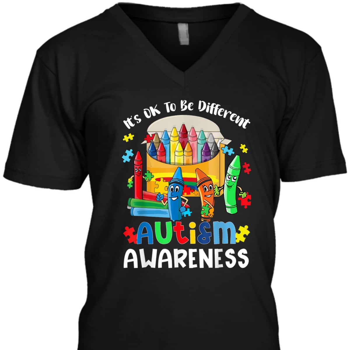 It's Ok To Be Different Cute Crayon Autism Awareness Gifts T-Shirt It's Ok To Be Different Cute Crayon Autism Awareness Gifts T-Shirt