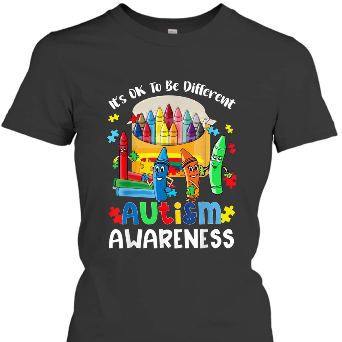 It's Ok To Be Different Cute Crayon Autism Awareness Gifts T-Shirt It's Ok To Be Different Cute Crayon Autism Awareness Gifts T-Shirt
