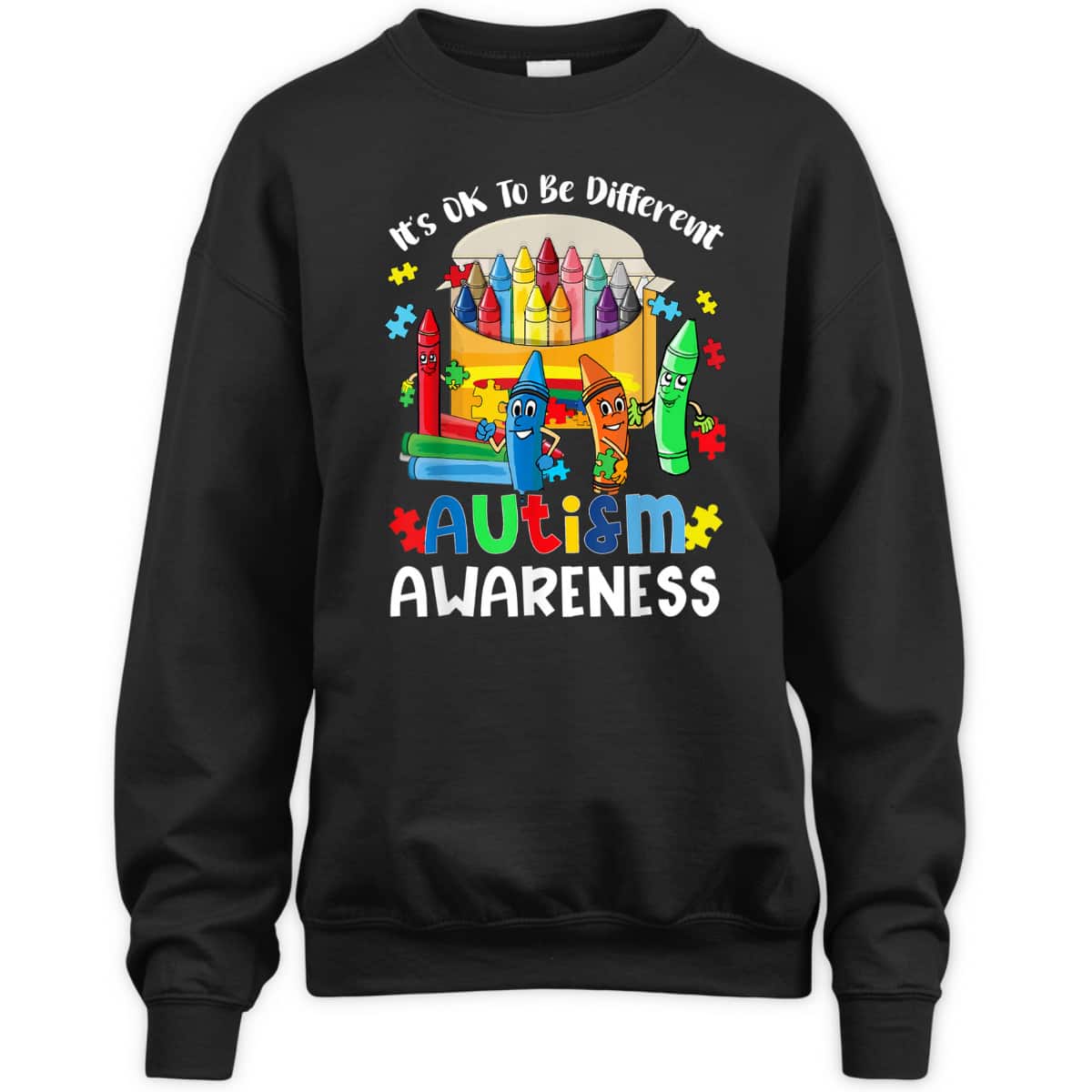 It's Ok To Be Different Cute Crayon Autism Awareness Gifts T-Shirt It's Ok To Be Different Cute Crayon Autism Awareness Gifts T-Shirt
