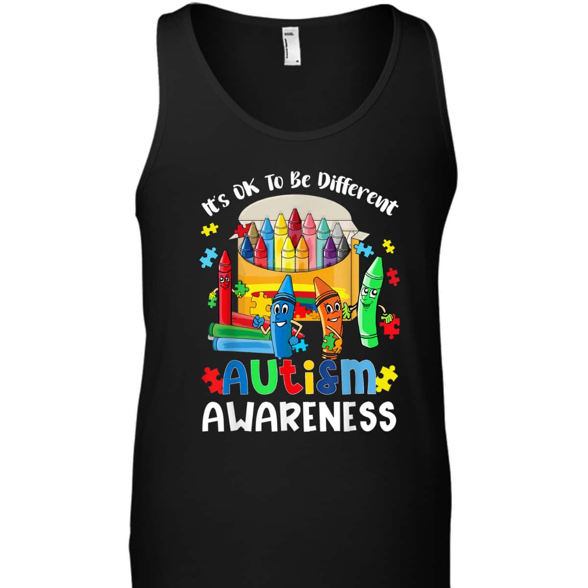 It's Ok To Be Different Cute Crayon Autism Awareness Gifts T-Shirt