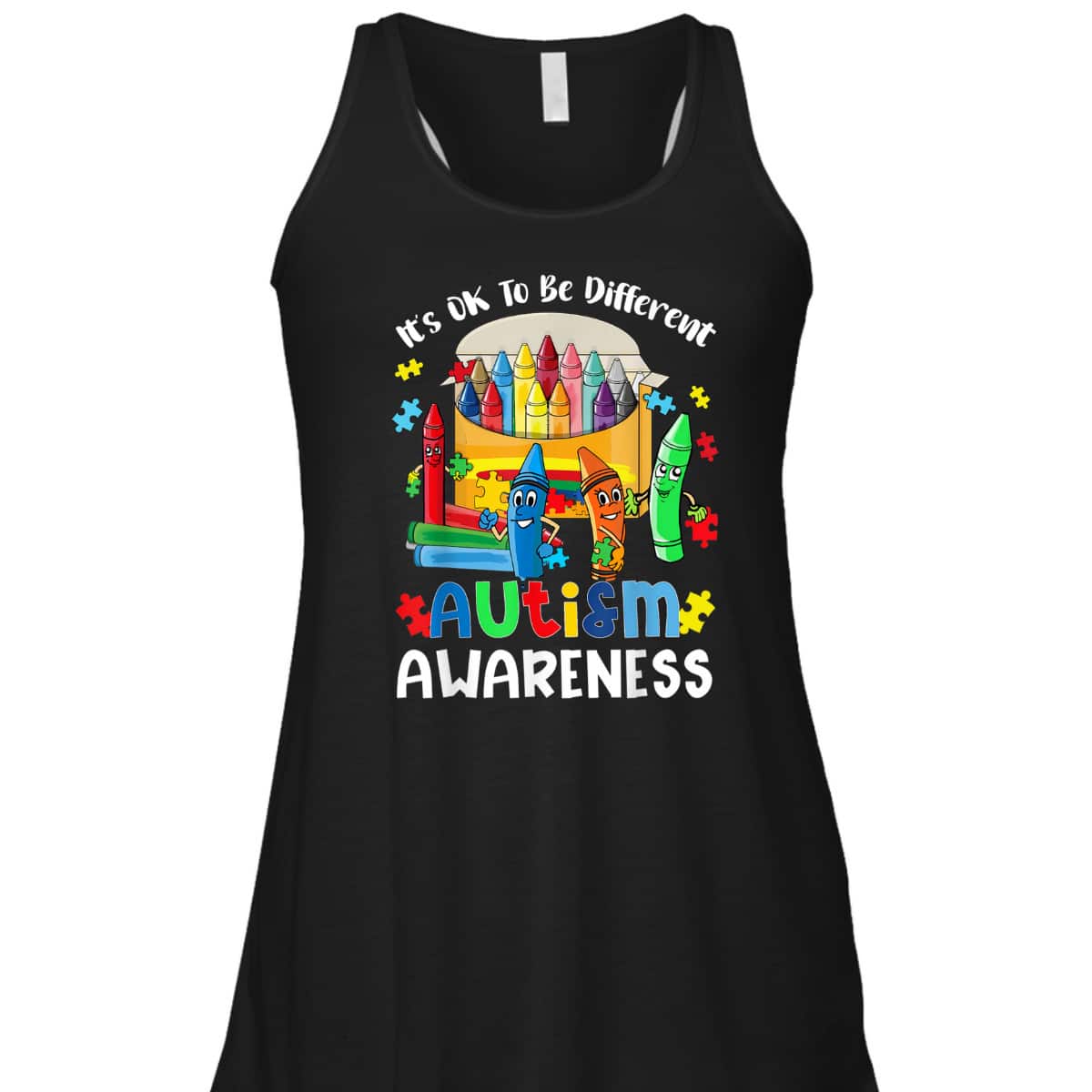 It's Ok To Be Different Cute Crayon Autism Awareness Gifts T-Shirt