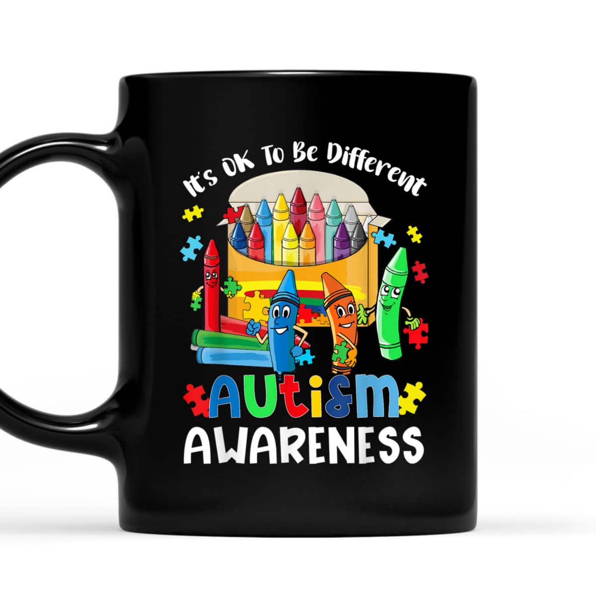 It's Ok To Be Different Cute Crayon Autism Awareness Gifts T-Shirt