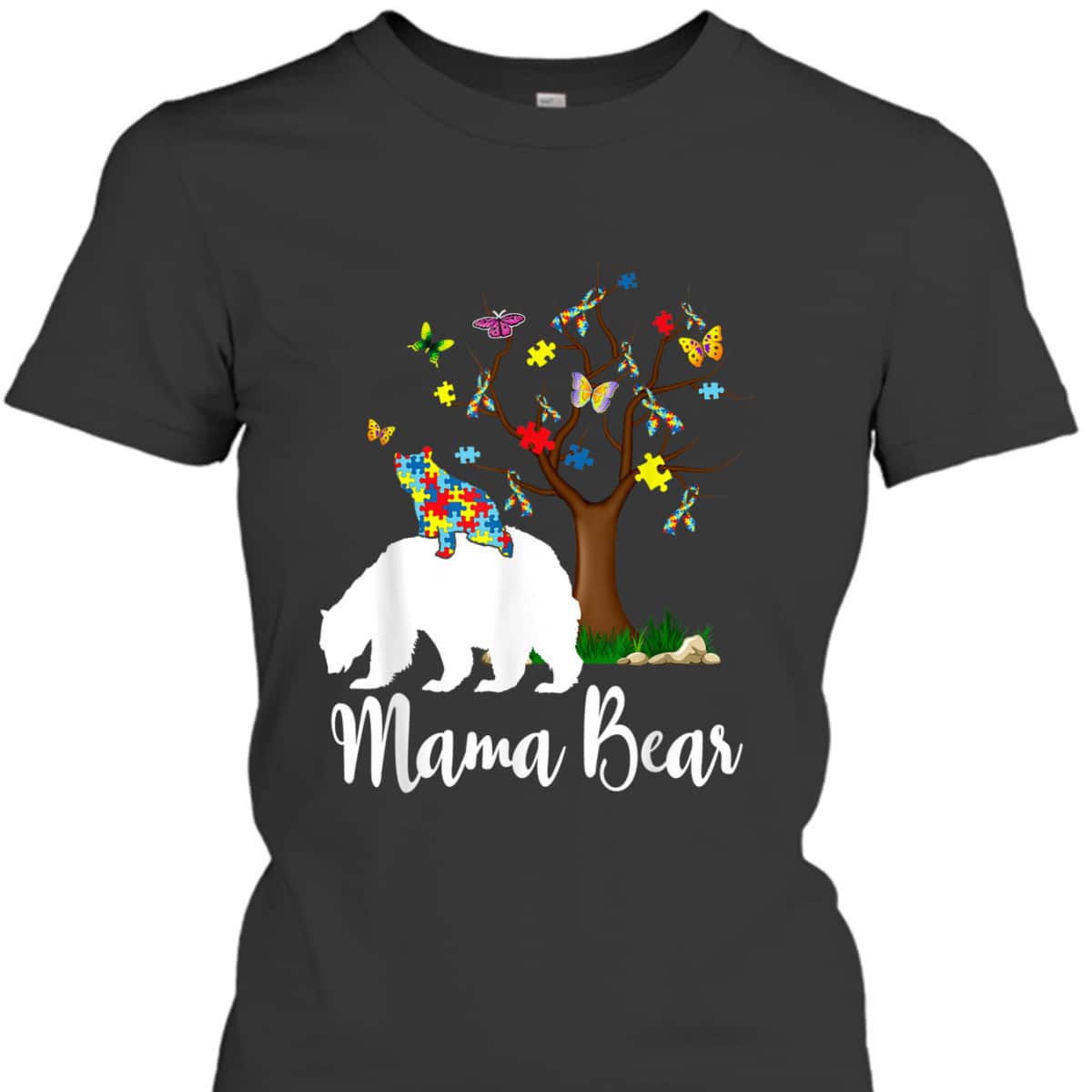 Mama Bear Autism Awareness Love Support T-Shirt