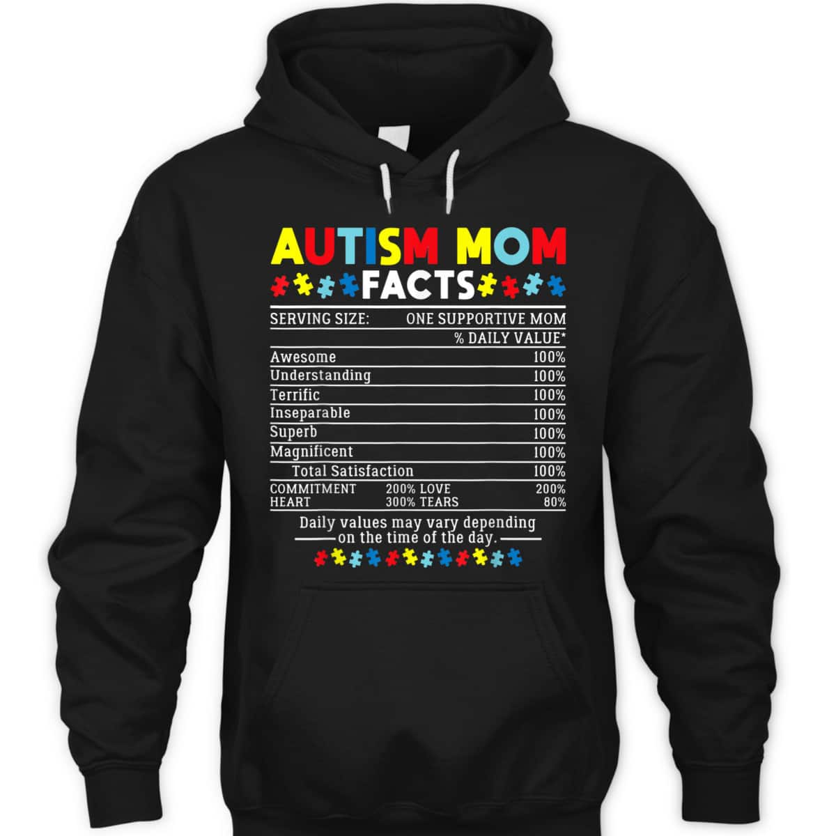 Autism Mom Facts One Supportive Mom Awareness Gift T-Shirt