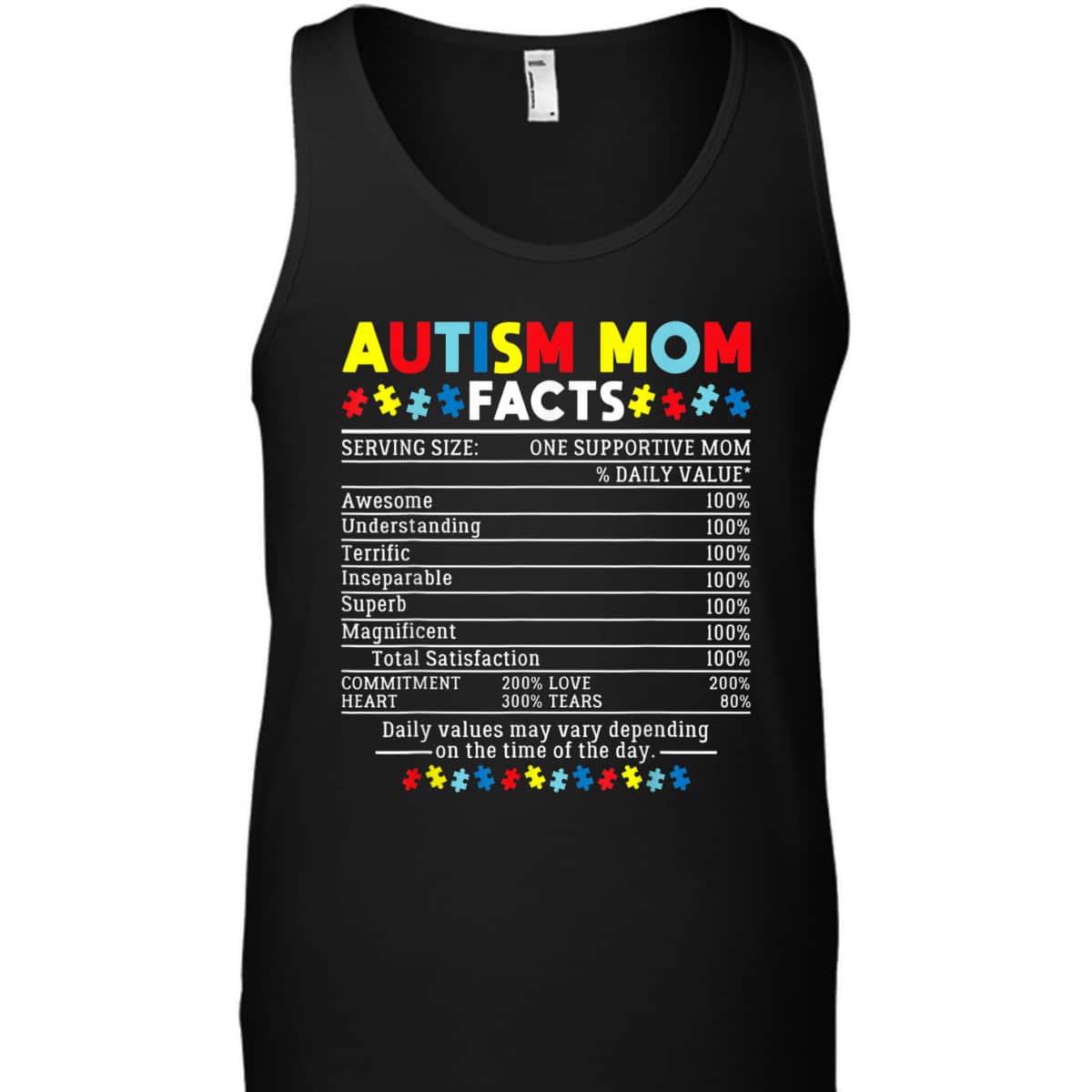 Autism Mom Facts One Supportive Mom Awareness Gift T-Shirt Autism Mom Facts One Supportive Mom Awareness Gift T-Shirt