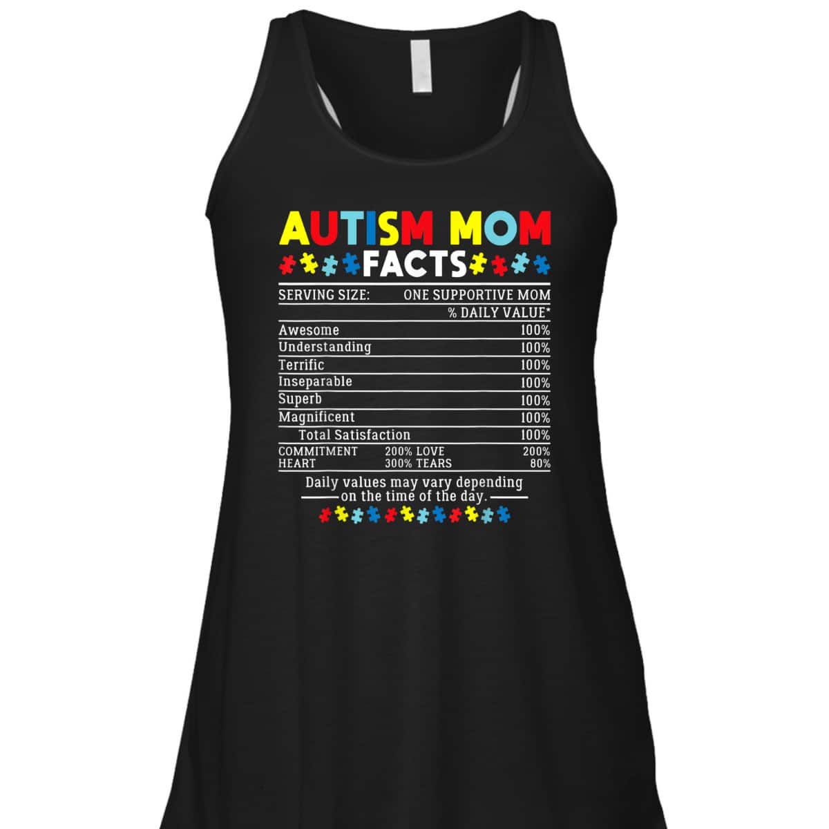 Autism Mom Facts One Supportive Mom Awareness Gift T-Shirt Autism Mom Facts One Supportive Mom Awareness Gift T-Shirt