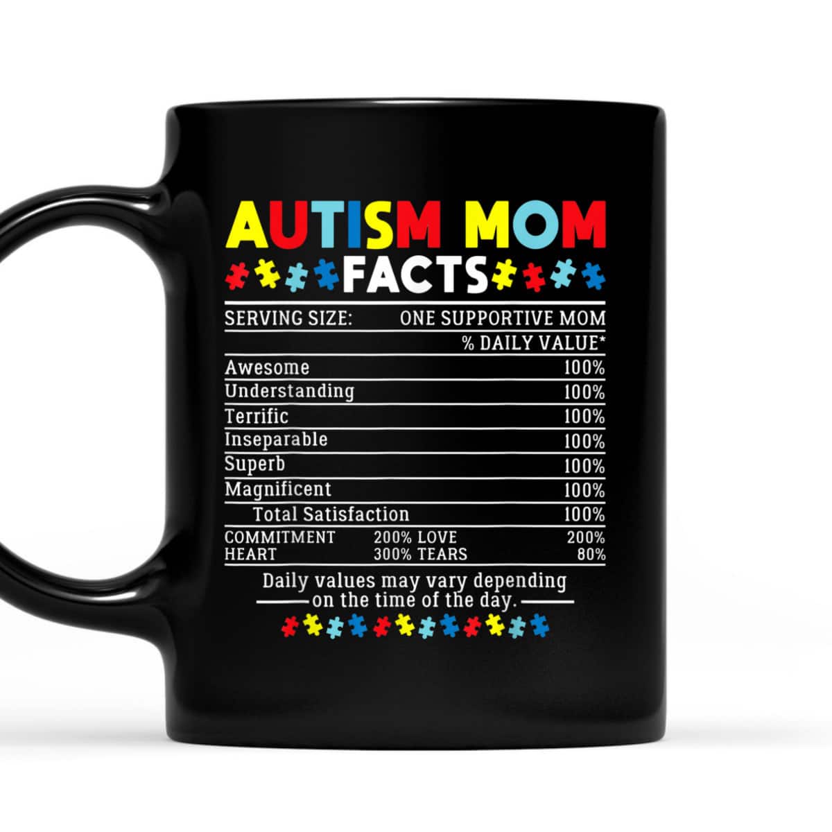 Autism Mom Facts One Supportive Mom Awareness Gift T-Shirt