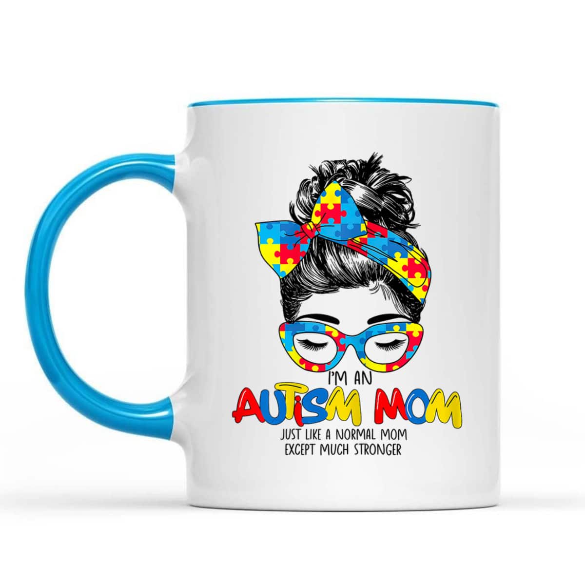 Womens I'm An Autism Mom Vintage Messy Bun T-Shirt Womens I'm An Autism Mom Vintage Messy Bun T-Shirt