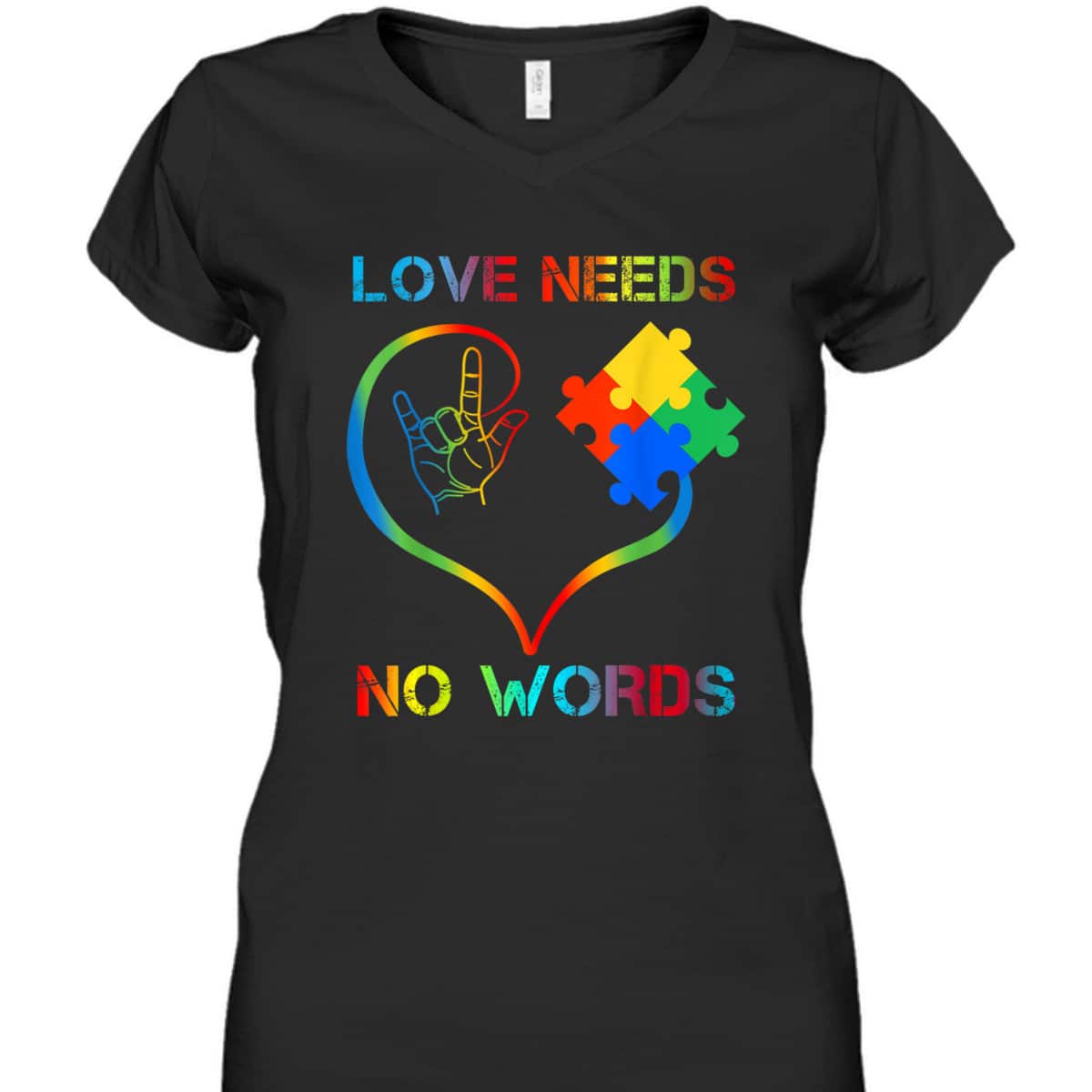 Autism Awareness Love Needs No Words Color Puzzle Gift T-Shirt Autism Awareness Love Needs No Words Color Puzzle Gift T-Shirt