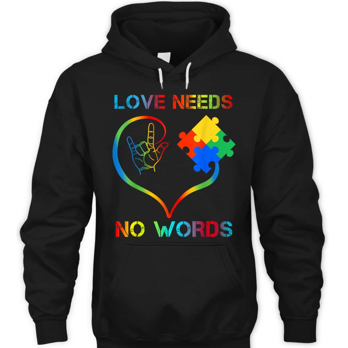 Autism Awareness Love Needs No Words Color Puzzle Gift T-Shirt Autism Awareness Love Needs No Words Color Puzzle Gift T-Shirt