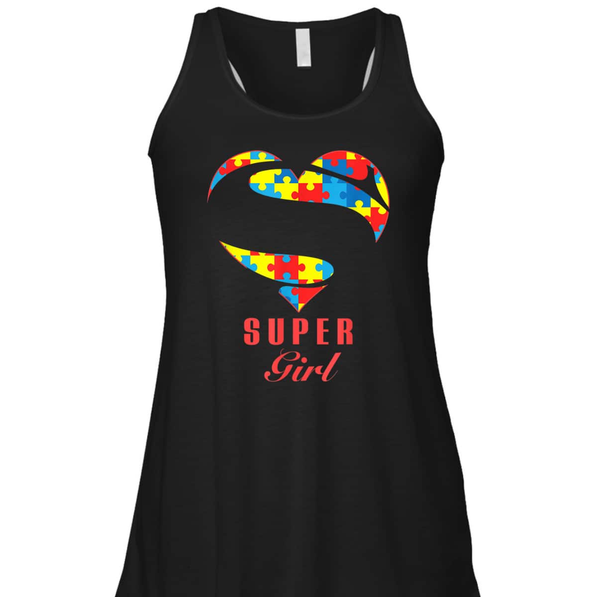 Super Girl Autism Awareness Gifts Autism Heart T-Shirt