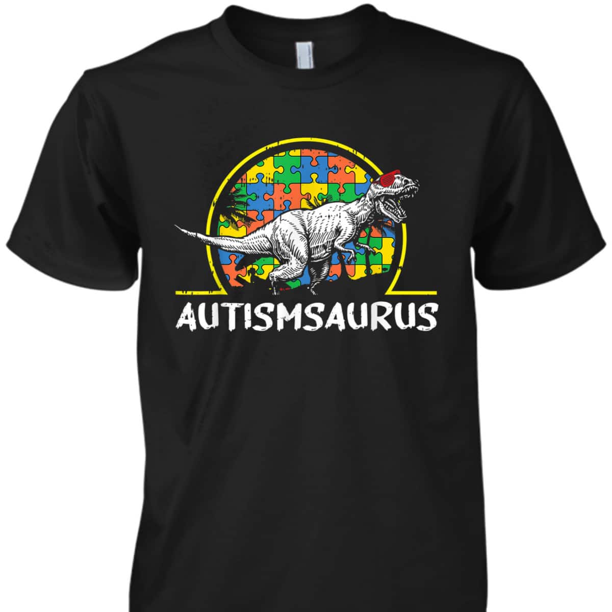 Dino-saur Autism Awareness Gifts For Kids Cute T-Rex Saurus T-Shirt