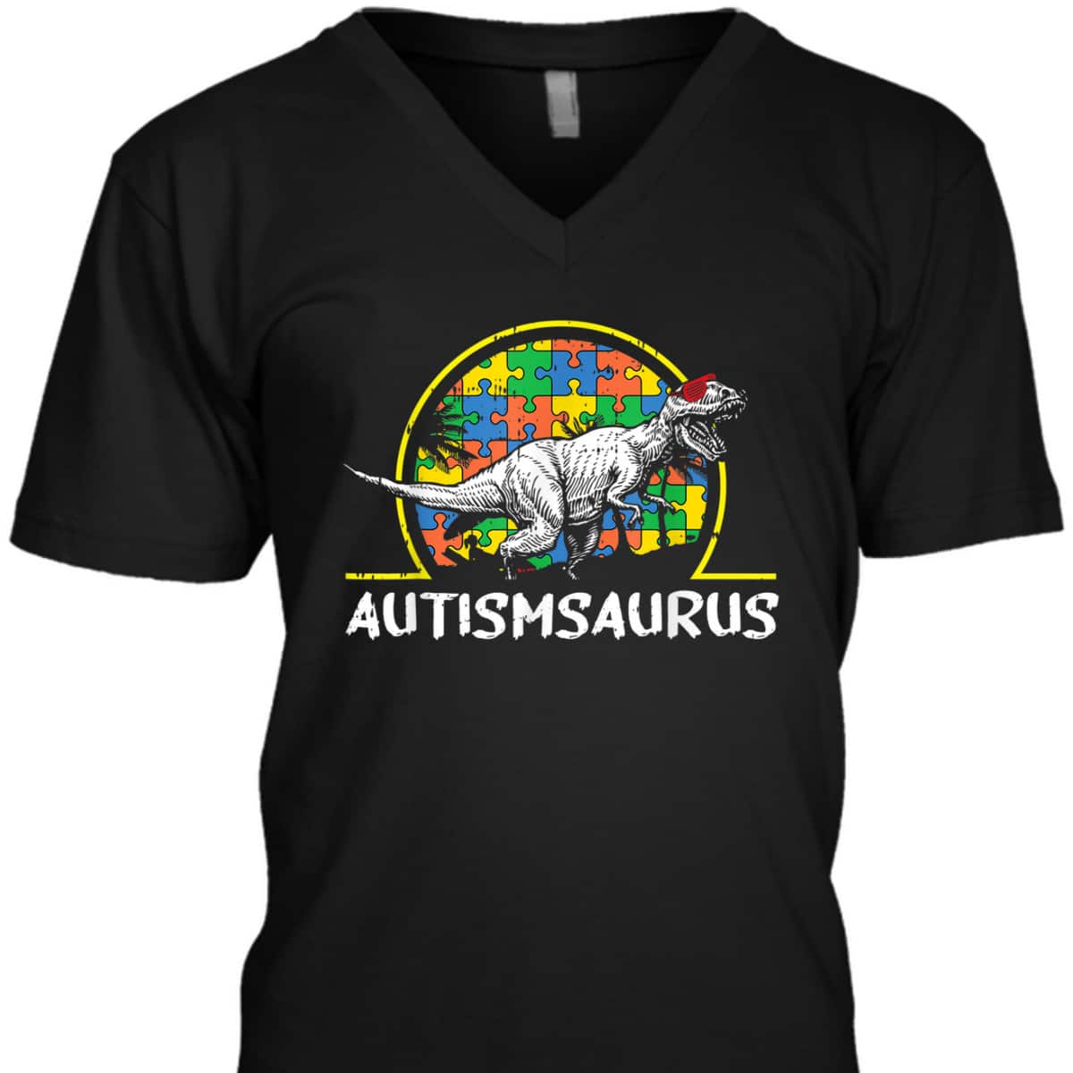 Dino-saur Autism Awareness Gifts For Kids Cute T-Rex Saurus T-Shirt