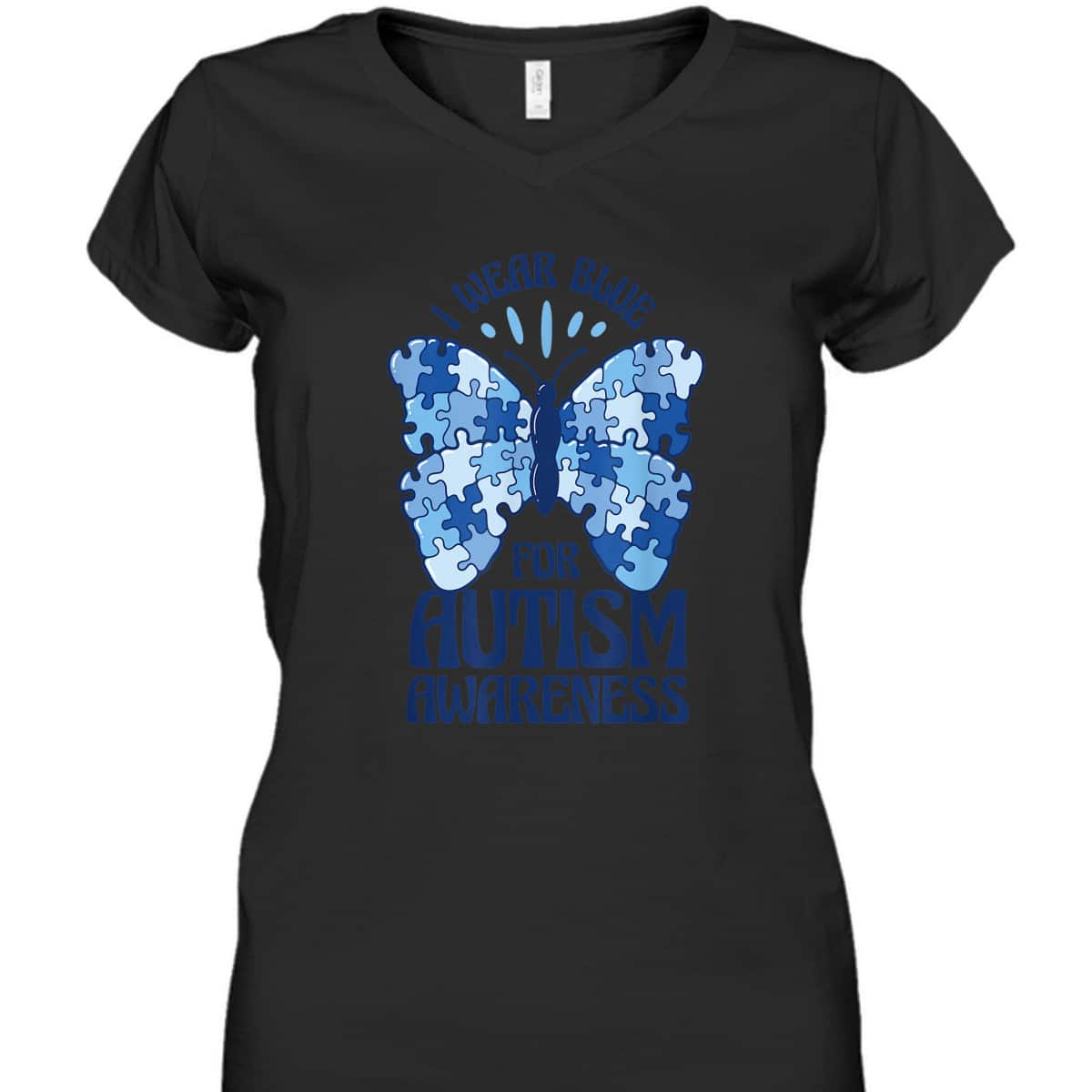 Autism Awareness Blue Puzzle Butterfly Autism Awareness T-Shirt