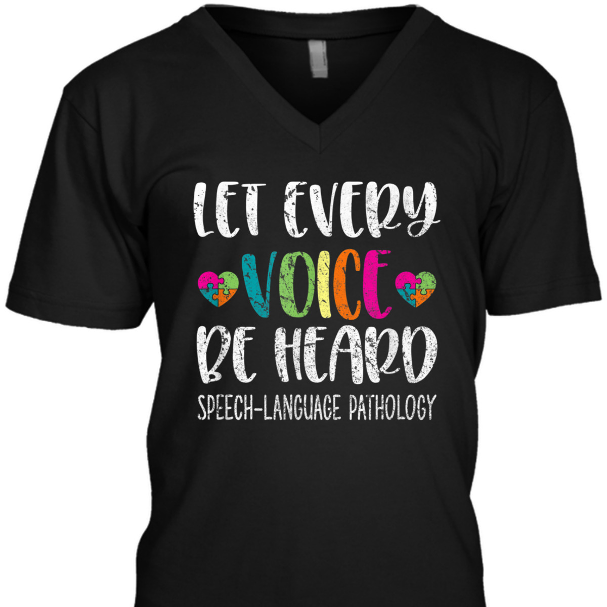 Autism Awareness Let Every Voice Be Heart Speech LAnguage Pathology T-Shirt