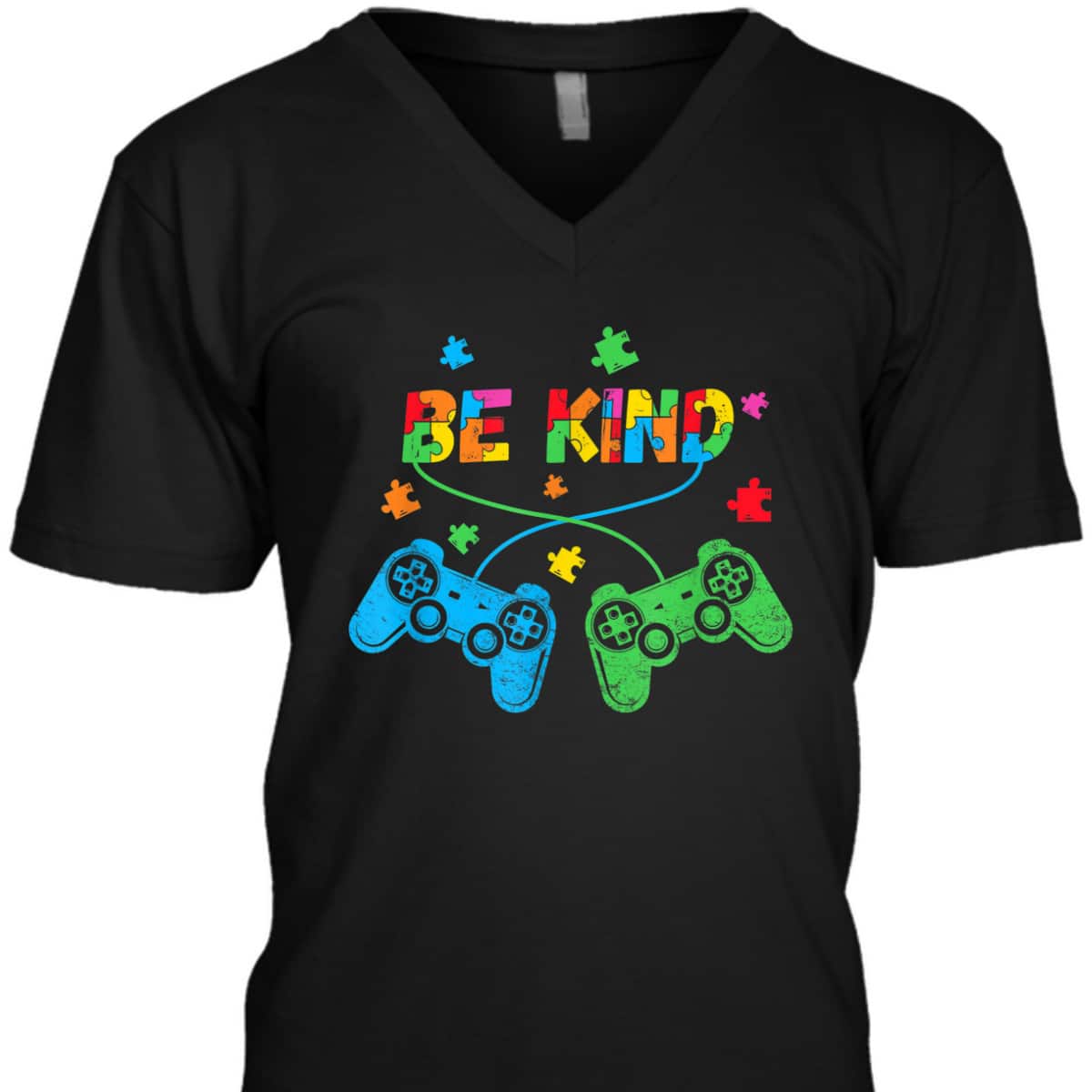 Vintage Video Gamer Puzzle Piece Autism Awareness Be Kind T-Shirt Vintage Video Gamer Puzzle Piece Autism Awareness Be Kind T-Shirt