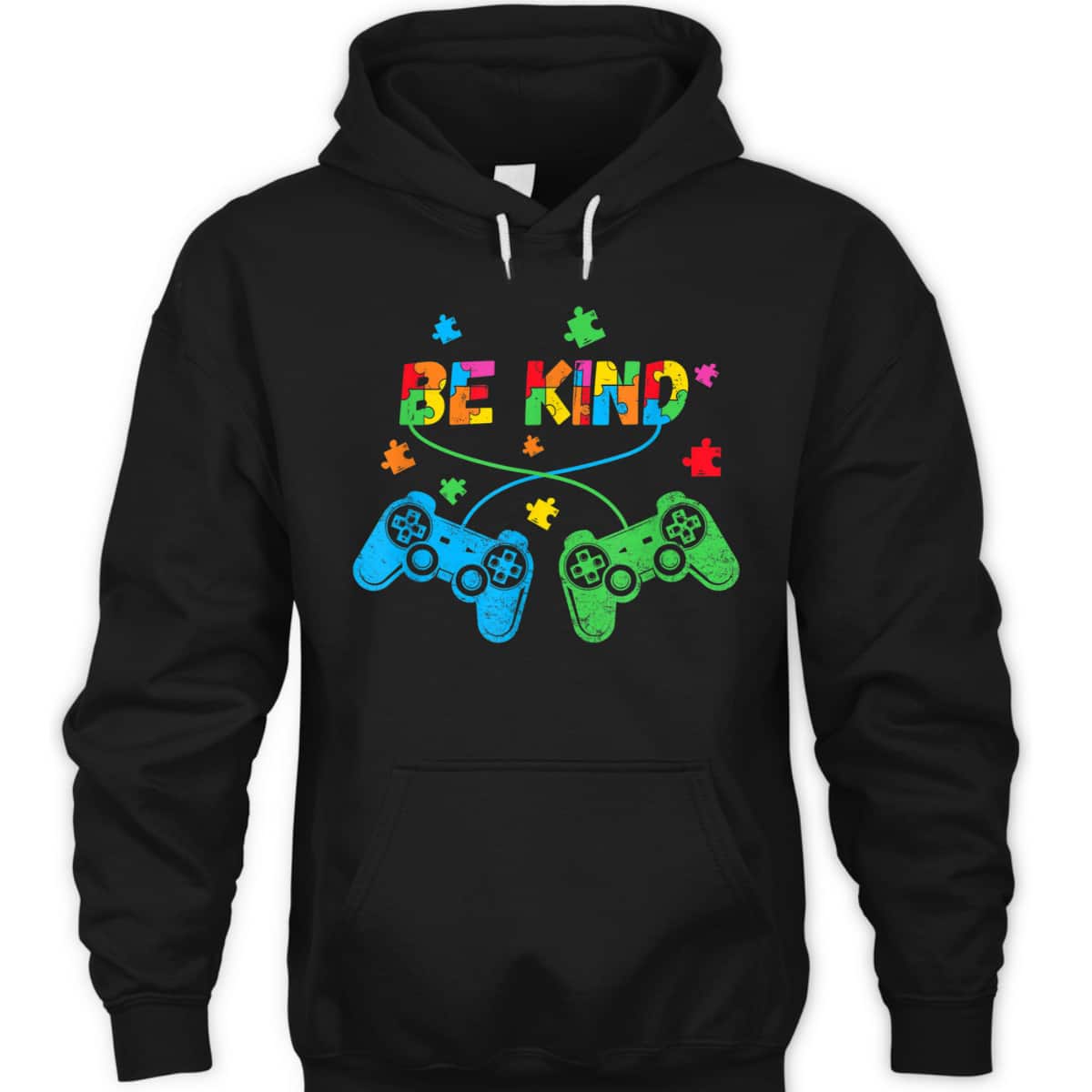 Vintage Video Gamer Puzzle Piece Autism Awareness Be Kind T-Shirt