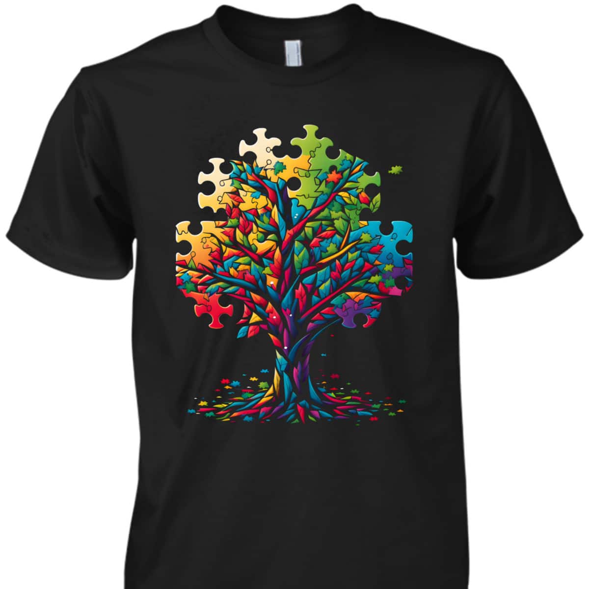 Neurodiversity Autism Awareness Colorful Tree Puzzle Pieces T-Shirt Neurodiversity Autism Awareness Colorful Tree Puzzle Pieces T-Shirt
