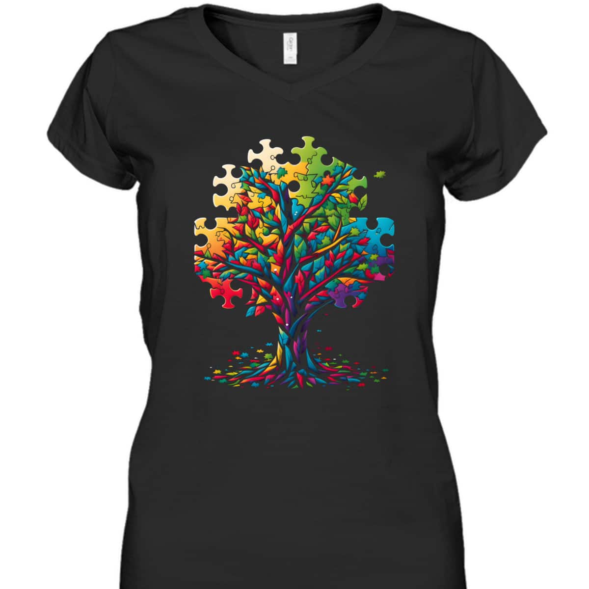 Neurodiversity Autism Awareness Colorful Tree Puzzle Pieces T-Shirt Neurodiversity Autism Awareness Colorful Tree Puzzle Pieces T-Shirt