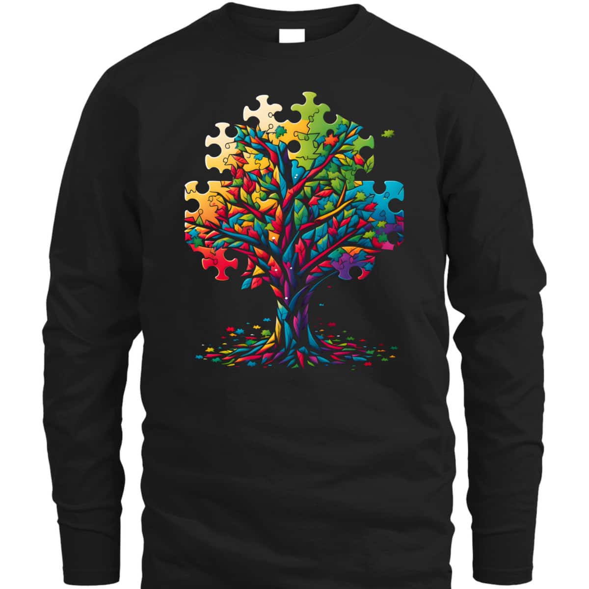 Neurodiversity Autism Awareness Colorful Tree Puzzle Pieces T-Shirt Neurodiversity Autism Awareness Colorful Tree Puzzle Pieces T-Shirt