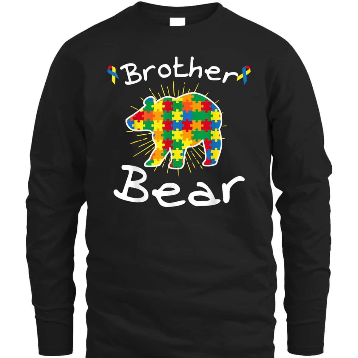 Brother Bear Puzzle Piece Cool Autism Awareness Gift T-Shirt