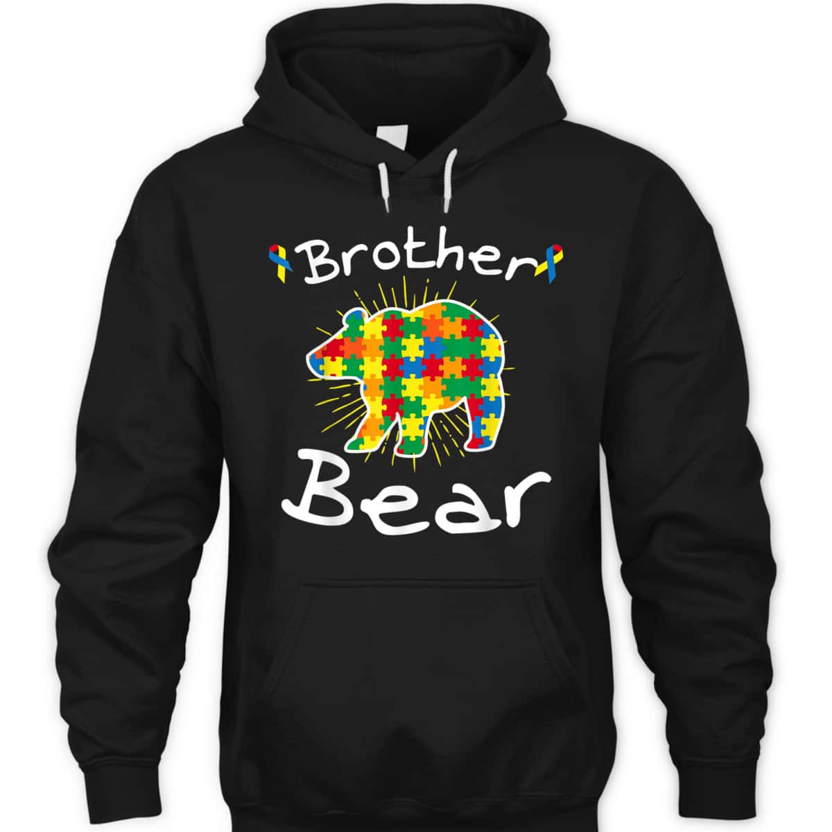 Brother Bear Puzzle Piece Cool Autism Awareness Gift T-Shirt