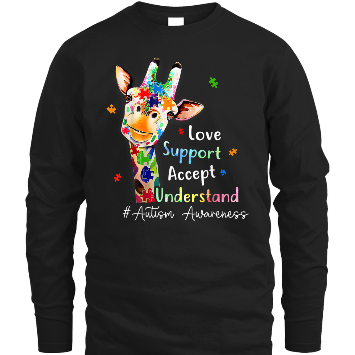 Autism Love Support Accept Understand Autism Awareness T-Shirt