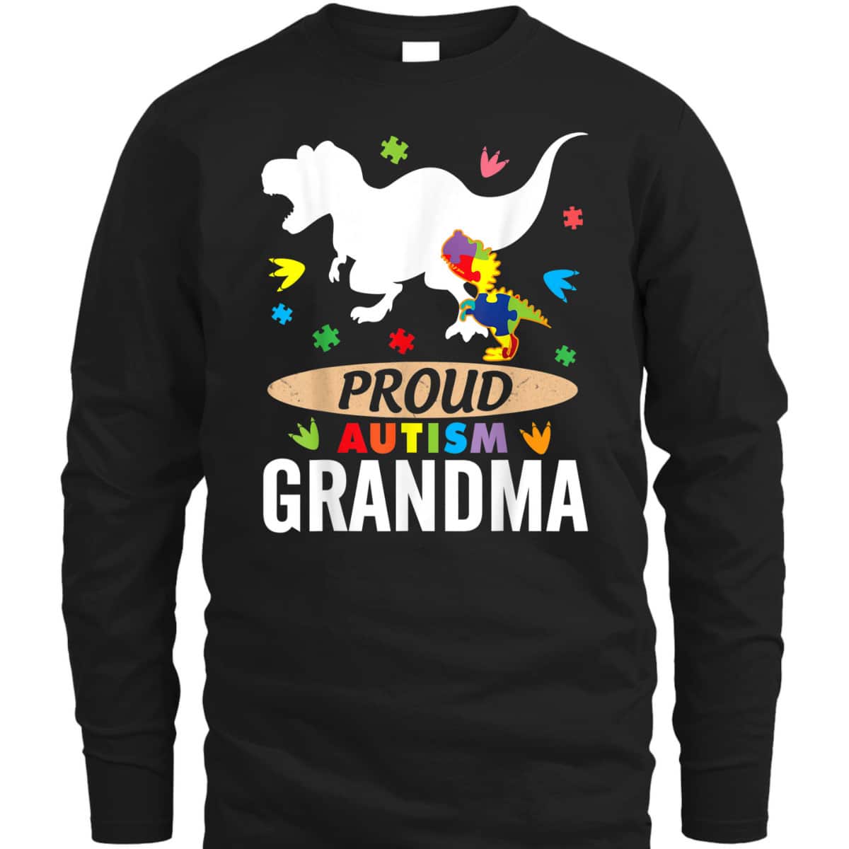 Big Dinosaur T-rex & Autism Child Proud Autism Grandma T-Shirt Big Dinosaur T-rex & Autism Child Proud Autism Grandma T-Shirt